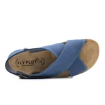 LEATHER WOMAN SANDAL BLUE – Image 4