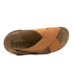 LEATHER WOMAN SANDAL TAN – Image 4