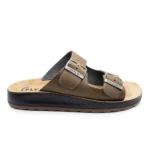 LEATHER MAN SLIPPER TAUPE