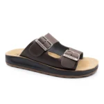 LEATHER MAN SLIPPER DARK-BROWN – Image 2