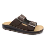 LEATHER MAN SLIPPER DARK-BROWN – Image 2